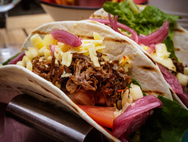 Close up on Taco food