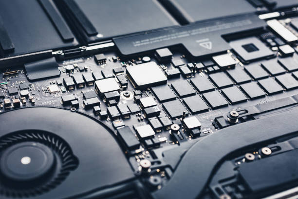 istock Motherboard of modern laptop 916185624