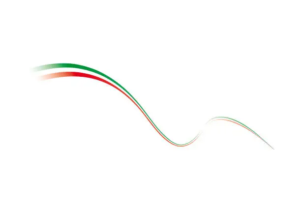 Vector illustration of Stylized Italian flag. Italian flag, tricolor.