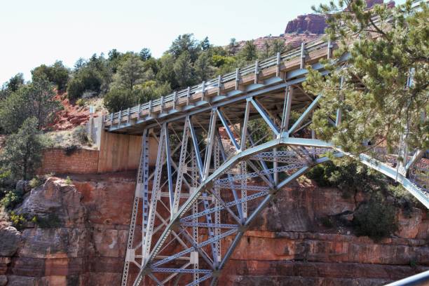 istock Two lane mountain bride across deep canyon 916191842