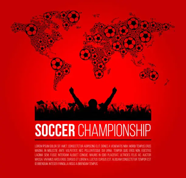 Vector illustration of World Soccer poster template