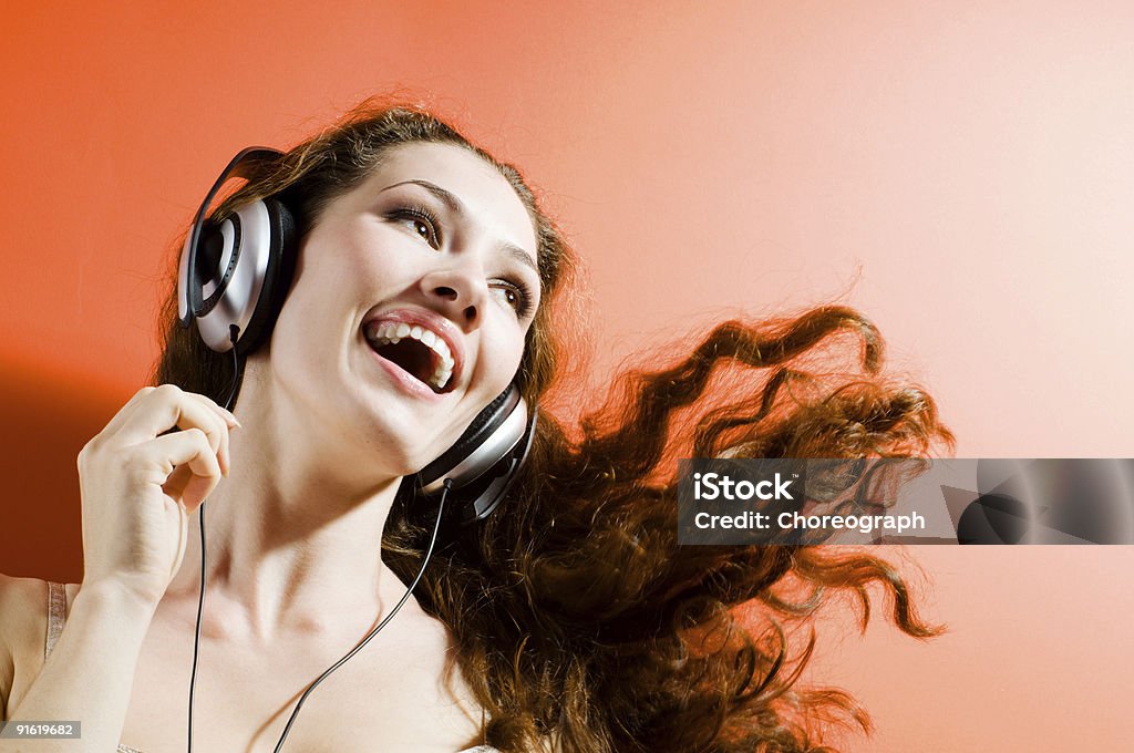 girl in headphones  Activity Stock Photo