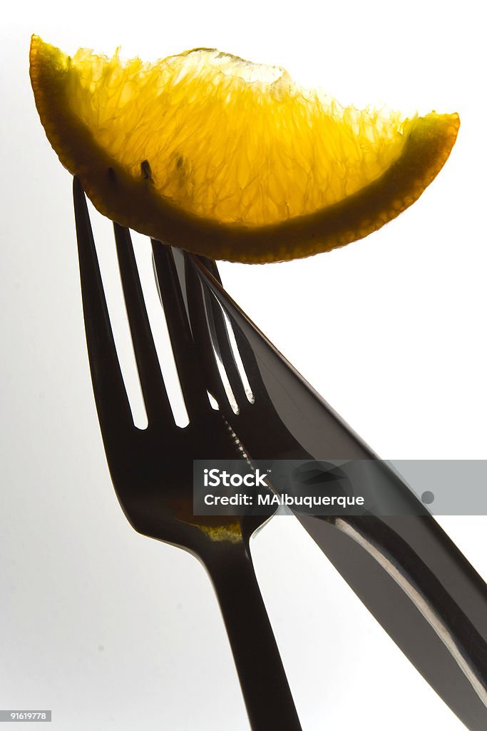Gabel und Messer mit einem Keilabsatz - Lizenzfrei Bildschärfe Stock-Foto