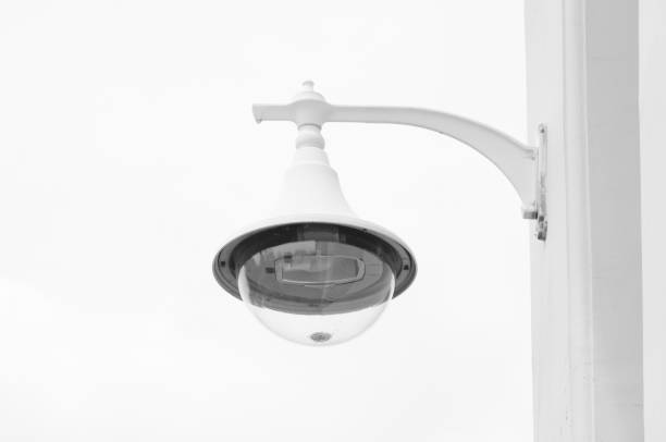 istock Lamppost on a white background,classic white wall lamp 916203710