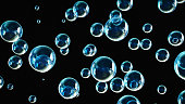 Soap Bubbles Black Background