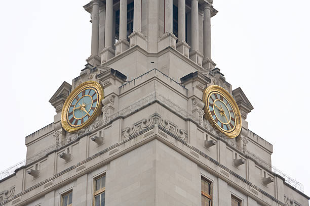 A typical building with a clock tower in Manhattan New York City