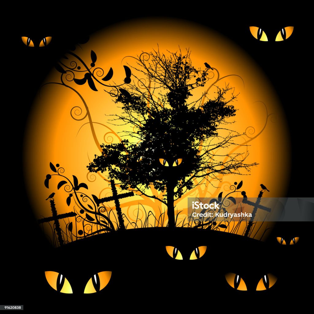 Halloween-Nacht - Lizenzfrei Alt Vektorgrafik