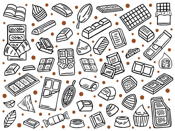 vektorová sada čokolády - čokoláda stock ilustrace