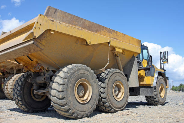istock Large, Off Road Dump Truck On New Road Construction Site 916220112