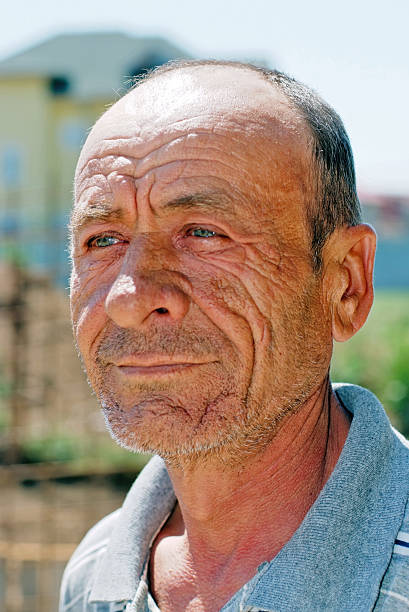 istock Old wrinkled man portrait 91622030