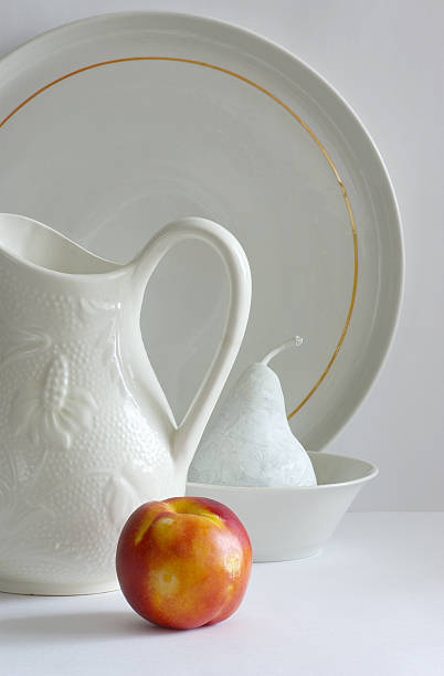 peach and white background