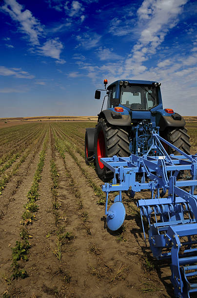 istock The Tractor - modern farm equipment in field 91623247