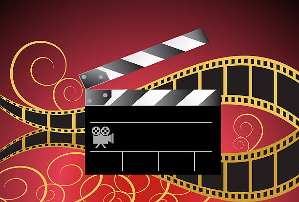 film hintergrund: schiefer reel film - photo realism stock-grafiken, -clipart, -cartoons und -symbole