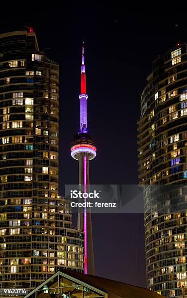 Toronto Notte - Fotografie stock e altre immagini di Notte - Notte, CN Tower, Ambientazione esterna