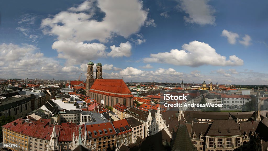 Munich Panorama with Frauenkirche  Beer Festival Stock Photo