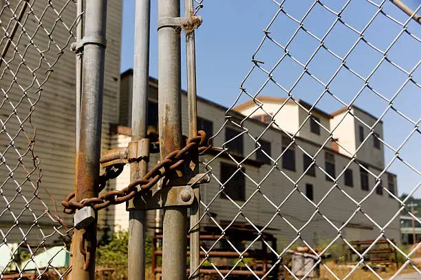 Photo of Fenced off Abandoned Factory