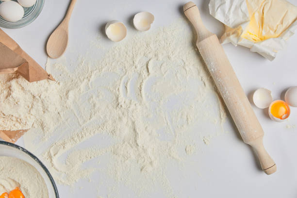 istock top view of flour and rolling pin on table 916242682