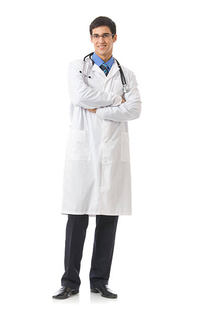 istock Happy doctor with stethoscope, isolated on white 91624283