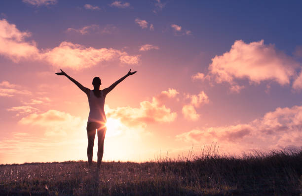 istock Young woman at sunset 916252792