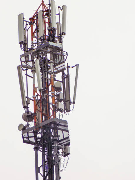 istock Mobile telecommunication tower cellular antennas radiating signal 916253242