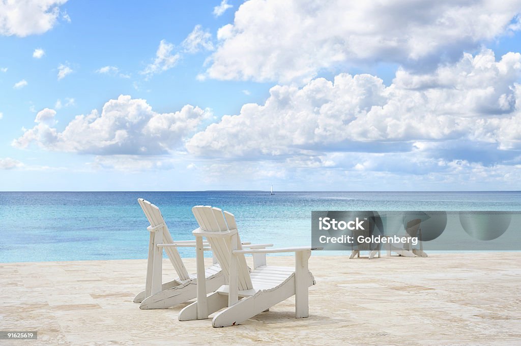 Beach chairs and blue sky  Beach Stock Photo