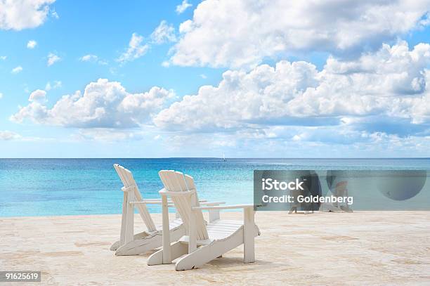 Beach Chairs And Blue Sky Stock Photo - Download Image Now - Beach, Beauty In Nature, Blue