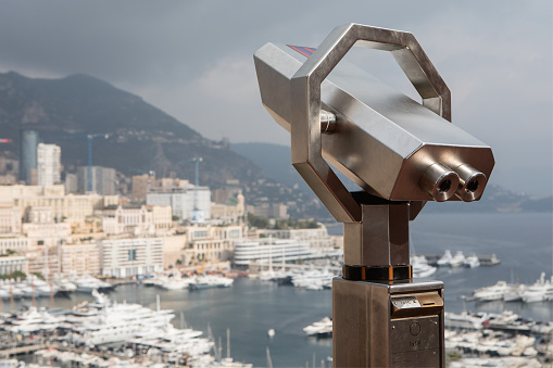 BModern binocular telescope for tourists in Monaco