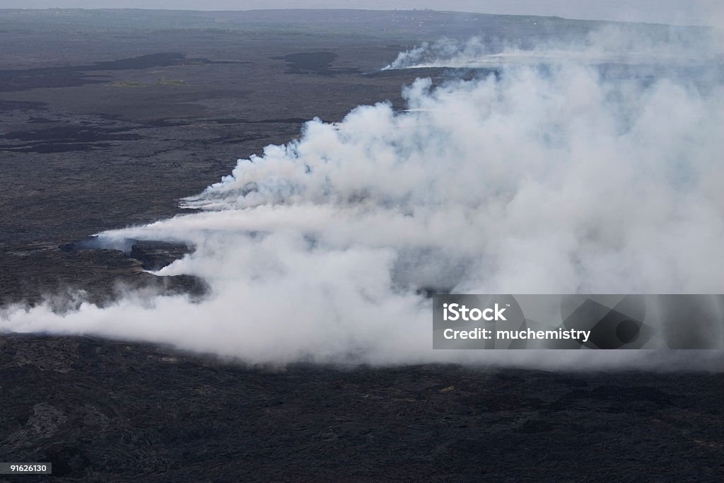 Volcanic Vents  Aerial View Stock Photo