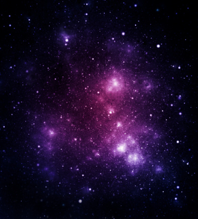 Space nebula, magenta abstract background