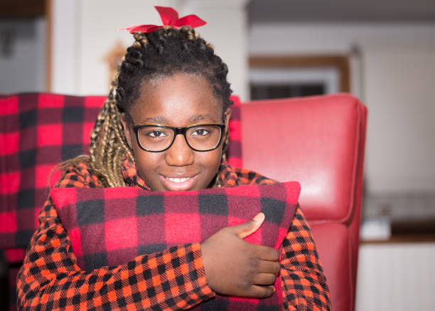Girl have fun with Lumberjack plaid pattern