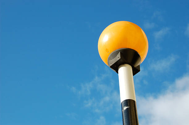 Belisha Beacon - UK Zebra Crossing Lamp stock photo