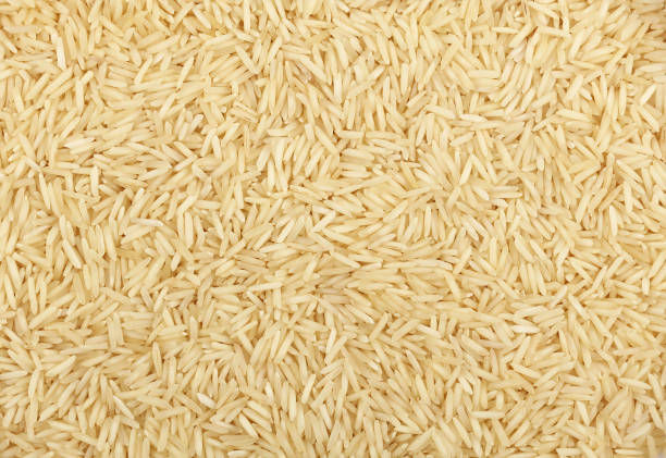 istock White Indian Basmati rice close up background 916271158