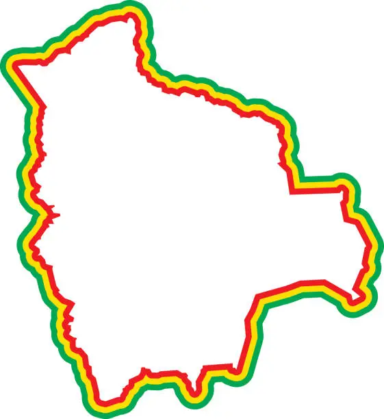 Vector illustration of Bolivia Outline