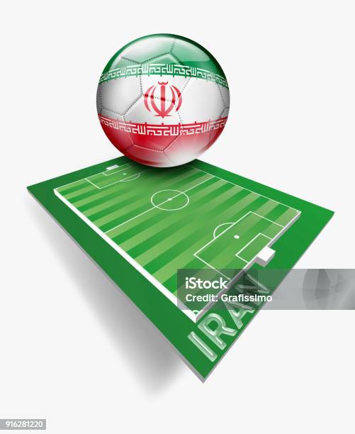 Vetores de Botão De Irã Com Bandeira Iraniana No Campo De Futebol Verde Com O Nome Da Equipe e mais imagens de 2018