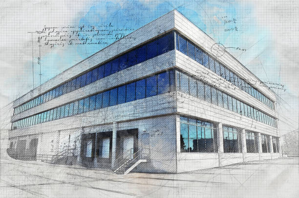 istock Modern Industrial Building with Grunge Effect 916288534