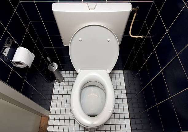 istock Toilet in blue and white 91629582