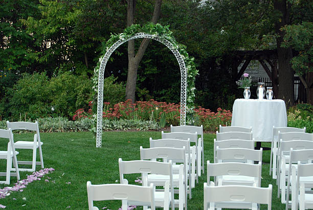 istock Evening Outdoor Wedding Set Up 91629657