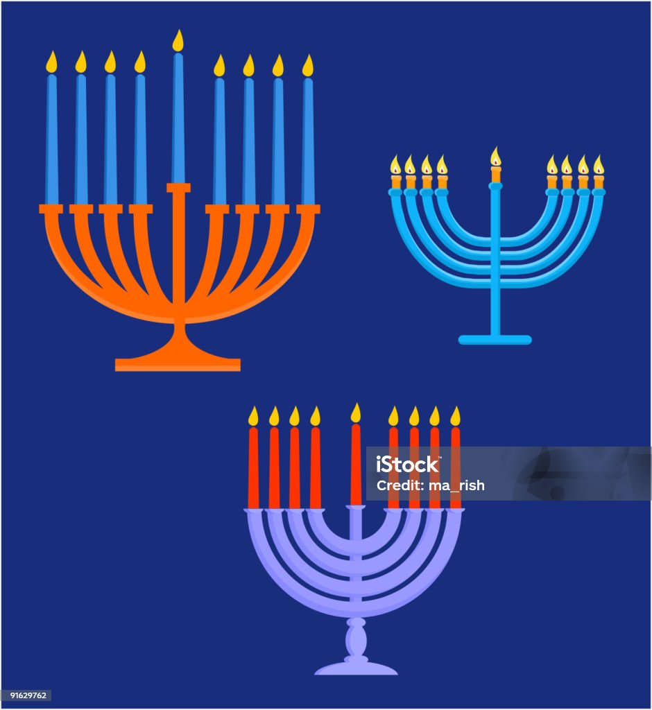 Hanukah's элементы - Стоковые иллюстрации Без людей роялти-фри