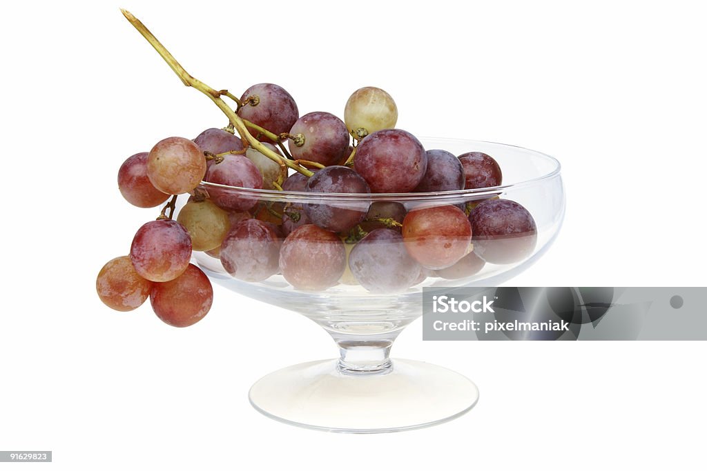 Red grapes red grapes in glass isolated with clipping path. Color Image Stock Photo