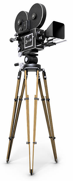 Old Fashioned Movie Camera  tripod stock pictures, royalty-free photos & images