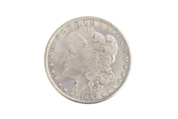 istock old vintage silver dollar isolated on background 916300688