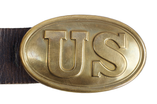 US Belt Buckle Civil War period isolated on white