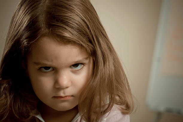 Angry Little Girl stock photo