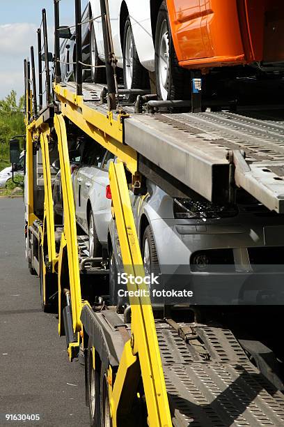 Semitrailer With Cars Stock Photo - Download Image Now - Black Color, Business, Car