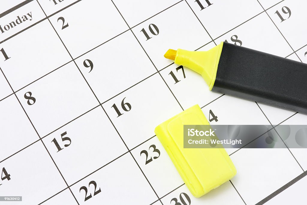 Marker Pen on Calendar  Calendar Stock Photo