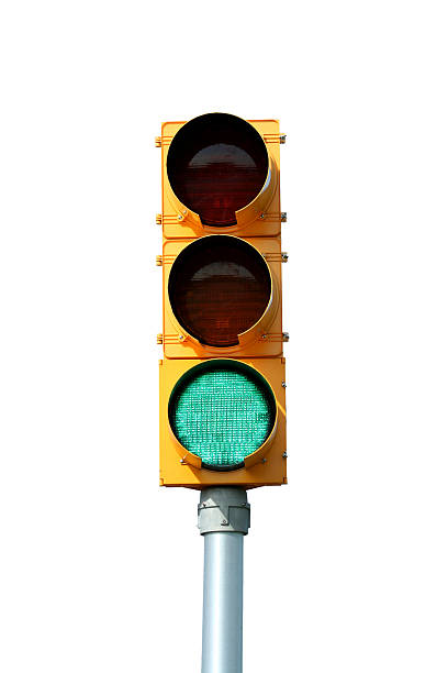 絶縁緑色の交通信号 ストックフォト