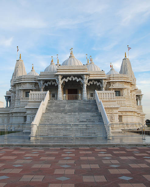 istock Indian Marble Temple with Cupola and Stone Carving. 91630894