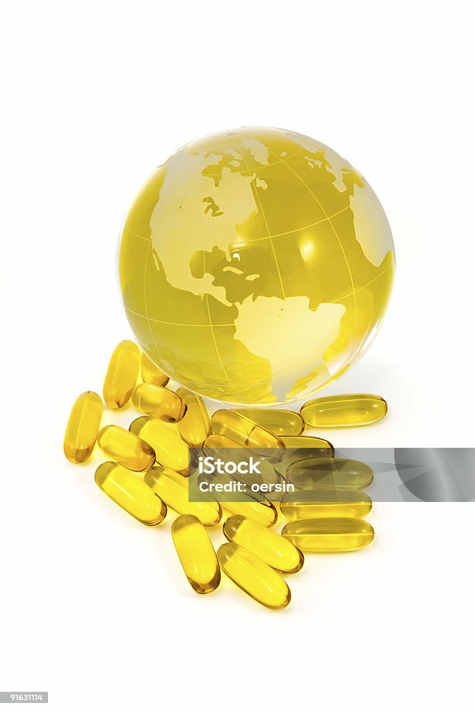 Omega 3 per il mondo - Foto stock royalty-free di Capsula