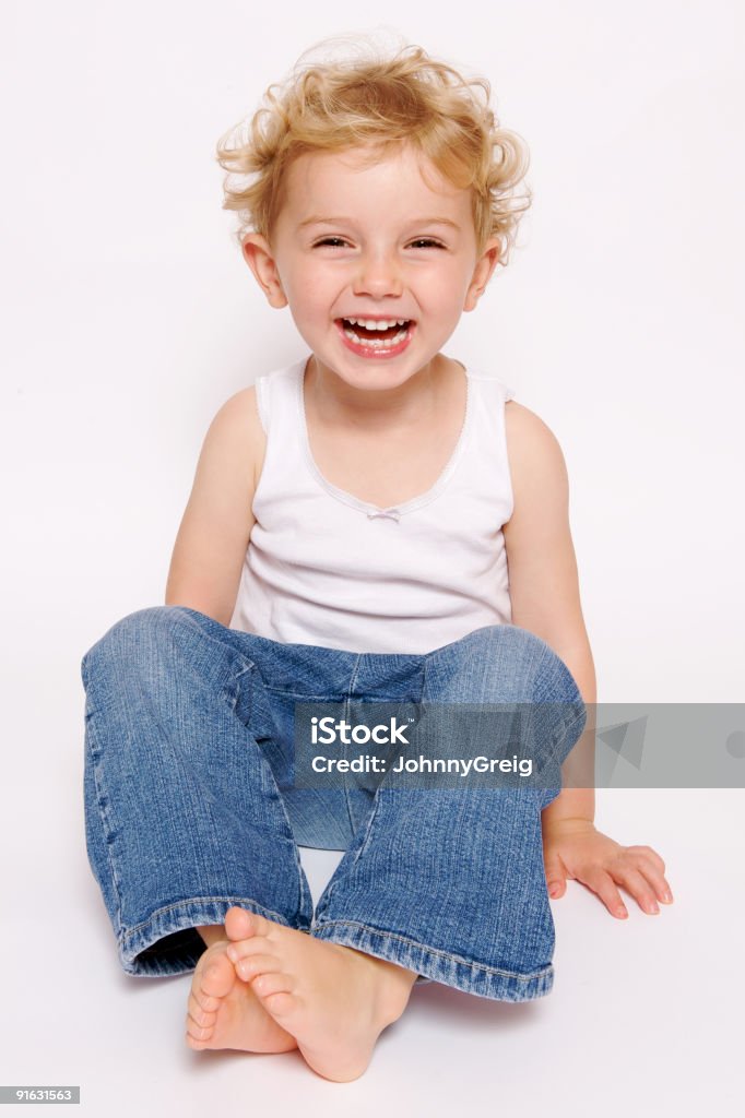 Ridere/a figlio/a - Foto stock royalty-free di Bambino