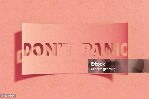 Paper Note With Words Dont Panic Stock Photo - Download Image Now - Terrified, Alarm, Cardboard